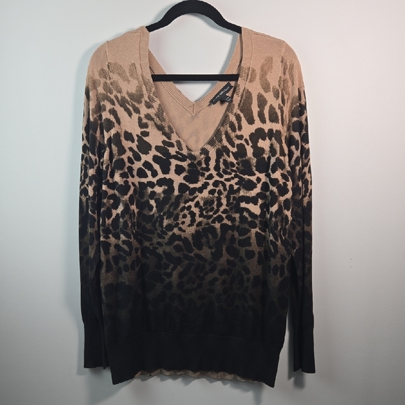 Lane Bryant Sweaters - Lane Bryant V-Neck Sweater in Tan and Black